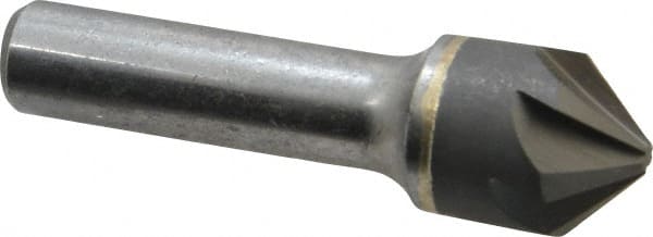 Made in USA - 3/4" Head Diam, 1/2" Shank Diam, 6 Flute 90° Solid Carbide Countersink - Exact Tooling
