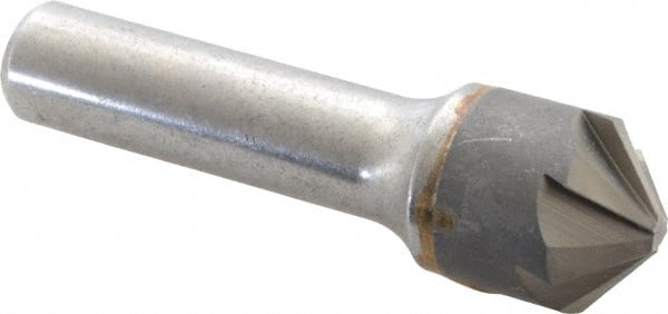 Made in USA - 3/4" Head Diam, 1/2" Shank Diam, 6 Flute 100° Solid Carbide Countersink - Exact Tooling