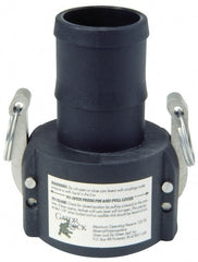 Green Leaf - 3/4" Polypropylene Cam & Groove Suction & Discharge Hose Female Coupler Hose Shank - Part C, 3/4-14" Thread, 125 Max psi - Exact Tooling