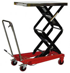 Vestil - 800 Lb Capacity Hydraulic Scissor Elevating Cart - 15-1/2" to 51-7/8" Lift Height, 35-1/2" Platform Length x 20" Platform Width - Exact Tooling