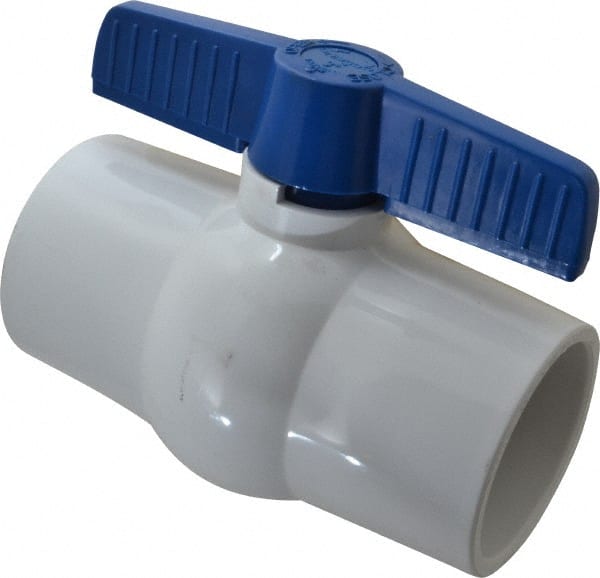 NIBCO - 3" Pipe, Standard Port, PVC Miniature Ball Valve - 1 Piece, Inline - One Way Flow, Solvent x Solvent Ends, Tee Handle, 150 WOG - Exact Tooling