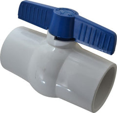 NIBCO - 3" Pipe, Standard Port, PVC Miniature Ball Valve - 1 Piece, Inline - One Way Flow, Solvent x Solvent Ends, Tee Handle, 150 WOG - Exact Tooling