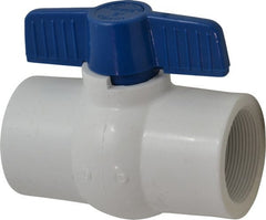 NIBCO - 2" Pipe, Standard Port, PVC Miniature Ball Valve - 1 Piece, Inline - One Way Flow, FNPT x FNPT Ends, Tee Handle, 150 WOG - Exact Tooling