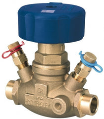 NIBCO - 3/4" Pipe, Solder End Connections, Straight Calibrated Balance Valve - 100mm Long, 97mm High, 240 Max psi, Brass Body - Exact Tooling