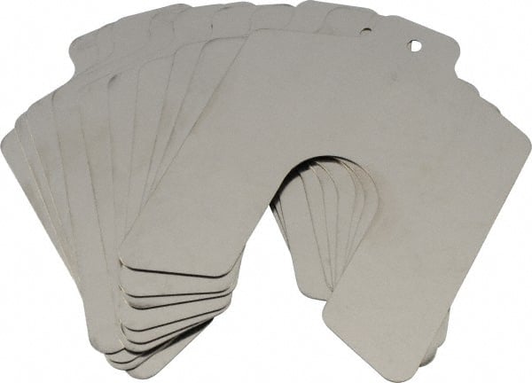 Made in USA - 10 Piece, 4 Inch Long x 4 Inch Wide x 0.025 Inch Thick, Slotted Shim Stock - Stainless Steel, 1-1/4 Inch Wide Slot - Exact Tooling