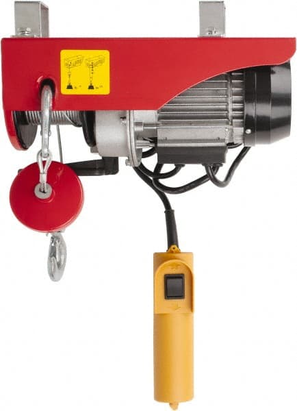 Value Collection - 220/440 Lb Capacity, 33/16 FPM Lift Speed, 110 Volt, Mini Electric Hoist - 38' Max Lift - Exact Tooling
