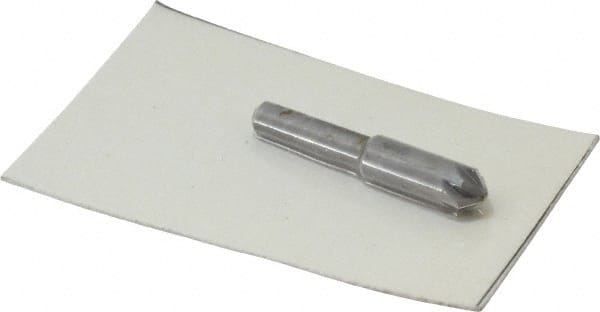 Made in USA - 1/4" Head Diam, 3/16" Shank Diam, 6 Flute 90° High Speed Steel Countersink - Exact Tooling