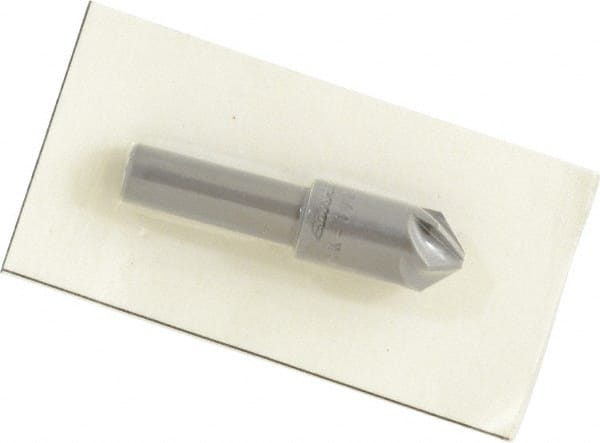 Made in USA - 1/2" Head Diam, 3/8" Shank Diam, 6 Flute 90° High Speed Steel Countersink - Exact Tooling