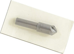 Made in USA - 1/2" Head Diam, 3/8" Shank Diam, 6 Flute 90° High Speed Steel Countersink - Exact Tooling