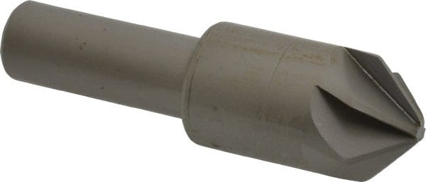 Made in USA - 3/4" Head Diam, 1/2" Shank Diam, 6 Flute 90° High Speed Steel Countersink - Exact Tooling