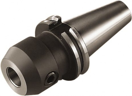 Seco - CAT40 Taper Shank 3/8" Hole End Mill Holder/Adapter - 1-3/8" Nose Diam, 2" Projection, Through-Spindle & DIN Flange Coolant - Exact Tooling
