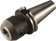 Seco - CAT40 Taper Shank 1/2" Hole End Mill Holder/Adapter - 1-5/8" Nose Diam, 2" Projection, Through-Spindle & DIN Flange Coolant - Exact Tooling