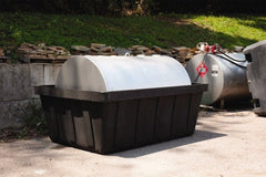 Eagle - 635 Gal Sump, 10,000 Lb Capacity, 1 Drum, Polyethylene Spill Deck or Pallet - 88" Long x 62" Wide x 33" High, Black, Horizontal, 1 Tank Drum Configuration - Exact Tooling