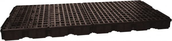 Eagle - 121 Gal Sump, 10,000 Lb Capacity, 8 Drum, Polyethylene Platform - 103" Long x 51-1/2" Wide x 6-1/2" High, Black, Low Profile, Vertical, 2 x 4 Drum Configuration - Exact Tooling