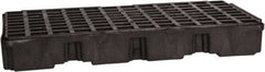 Eagle - 30 Gal Sump, 5,000 Lb Capacity, 2 Drum, Polyethylene Platform - 51-1/2" Long x 26-1/4" Wide x 6-1/2" High, Black, Low Profile, Vertical, Inline Drum Configuration - Exact Tooling