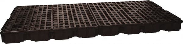 Eagle - 121 Gal Sump, 10,000 Lb Capacity, 8 Drum, Polyethylene Platform - 103" Long x 51-1/2" Wide x 6-1/2" High, Black, Drain Included, Low Profile, Vertical, 2 x 4 Drum Configuration - Exact Tooling