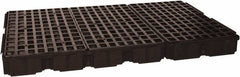 Eagle - 88 Gal Sump, 8,000 Lb Capacity, 6 Drum, Polyethylene Platform - 78.25" Long x 51-1/2" Wide x 6-1/2" High, Black, Drain Included, Low Profile, Vertical, 2 x 3 Drum Configuration - Exact Tooling