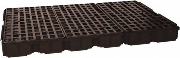 Eagle - 88 Gal Sump, 8,000 Lb Capacity, 6 Drum, Polyethylene Platform - 78.25" Long x 51-1/2" Wide x 6-1/2" High, Black, Low Profile, Vertical, 2 x 3 Drum Configuration - Exact Tooling