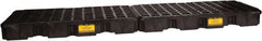 Eagle - 61 Gal Sump, 8,000 Lb Capacity, 4 Drum, Polyethylene Spill Deck or Pallet - 103-1/2" Long x 26-1/2" Wide x 6-1/2" High, Black, Drain Included, Low Profile, Vertical, Inline Drum Configuration - Exact Tooling