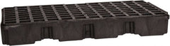 Eagle - 30 Gal Sump, 5,000 Lb Capacity, 2 Drum, Polyethylene Spill Deck or Pallet - 51-1/2" Long x 26-1/4" Wide x 6-1/2" High, Black, Drain Included, Low Profile, Vertical, Inline Drum Configuration - Exact Tooling