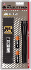 Mag-Lite - Clear LED Bulb, 272 Lumens, Mini Flashlight - Black Aluminum Body, 2 AA Alkaline Batteries Included - Exact Tooling