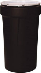 Eagle - 55 Gallon Black Tapered Cylinder Polyethylene Open Head Drum - 39-1/8" High x 23-3/4" Diam - Exact Tooling