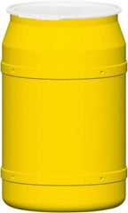 Eagle - 55 Gallon Yellow Cylindrical Polyethylene Open Head Drum - 36-3/8" High x 23" Diam - Exact Tooling