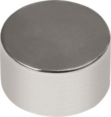 Mag-Mate - 3/4" Diam x 1/2" High Neodymium Rare Earth Magnet - 22 Lb Max Capacity, 180°F Max, Nickel Plated - Exact Tooling