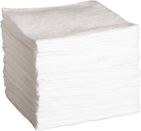 PRO-SAFE - 49 Gal Capacity per Package, Oil Only Pad - 30" Long x 30" Wide, White, Polypropylene - Exact Tooling