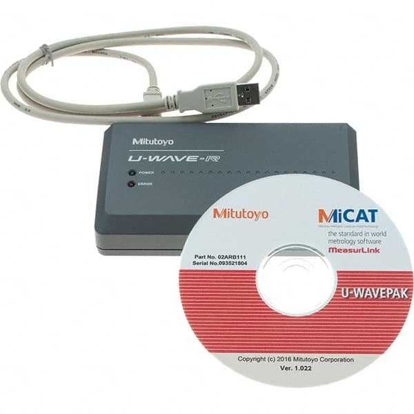Mitutoyo - SPC U-Wave Receiver - Use with U-Wave Wireless System for SPC Data Transfer & Calipers - Exact Tooling