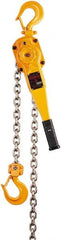 Harrington Hoist - 6,000 Lb Lifting Capacity, 15' Lift Height, Lever Hoist - Made from Chain, 69 Lb Avg Pull to Lift Rated Load, 1 Chain - Exact Tooling