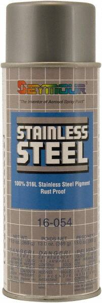 Seymour of Sycamore - Stainless Steel, 13 oz Net Fill, Satin, Metallic Spray Paint - 13 oz Container - Exact Tooling