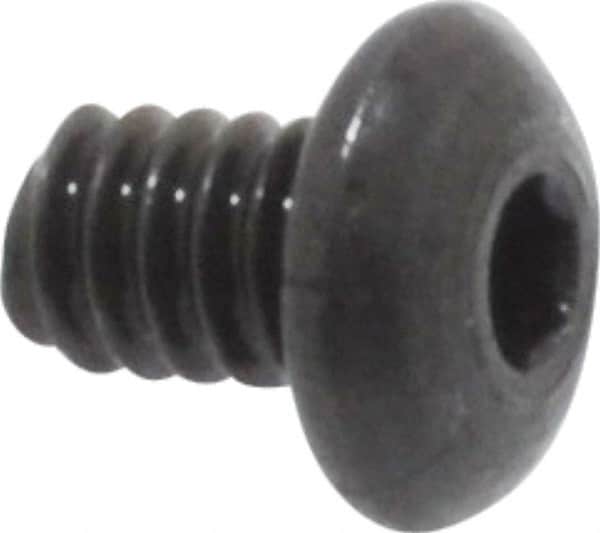 Value Collection - #2-56 UNC Hex Socket Drive, Button Screw - Alloy Steel, Black Oxide Finish, Fully Threaded, 1/8" Length Under Head - Exact Tooling