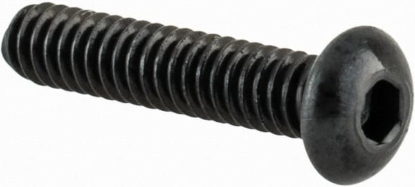 Value Collection - #3-48 UNC Hex Socket Drive, Button Screw - Alloy Steel, Black Oxide Finish, Fully Threaded, 1/2" Length Under Head - Exact Tooling