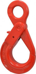 Pewag - 7,100 Lb Capacity, Chain Grade 80, Alloy Steel Eye Hook - 6-13/16" Reach, 1-3/8" Eye ID, 3/8" Chain Diam, Dacromet - Exact Tooling