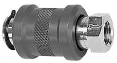 Legris - 1/2" Pipe, FBSPP x FBSPP, Nickel Plated Brass Standard Slide Valve - 230 Max psi, Anodized Aluminum Sleeve - Exact Tooling