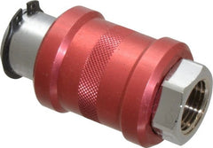 Legris - 1/2" Pipe, FNPT x FNPT, Nickel Plated Brass Standard Slide Valve - 230 Max psi, Anodized Aluminum Sleeve - Exact Tooling
