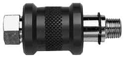 Legris - 1/2" Pipe, MNPT x FNPT, Nickel Plated Brass Standard Slide Valve - 230 Max psi, Anodized Aluminum Sleeve - Exact Tooling