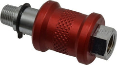 Legris - 1/8" Pipe, MNPT x FNPT, Nickel Plated Brass Standard Slide Valve - 230 Max psi, Anodized Aluminum Sleeve - Exact Tooling