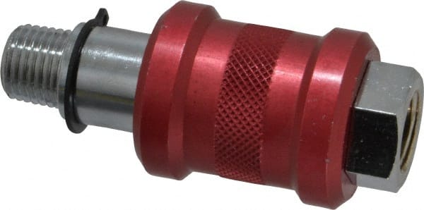 Legris - 1/4" Pipe, MNPT x FNPT, Nickel Plated Brass Standard Slide Valve - 230 Max psi, Anodized Aluminum Sleeve - Exact Tooling
