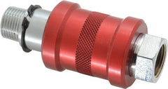 Legris - 3/8" Pipe, MNPT x FNPT, Nickel Plated Brass Standard Slide Valve - 230 Max psi, Anodized Aluminum Sleeve - Exact Tooling
