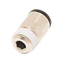 Legris - 5/16" Outside Diam, 1/2 BSPT, Nickel Plated Brass Push-to-Connect Tube Male Connector - 290 Max psi, Tube to Male BSPT Connection, Buna Nitrile O-Ring - Exact Tooling