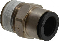 Legris - 10mm Outside Diam, 3/8 NPT, Nickel Plated Brass Push-to-Connect Tube Male Connector - 290 Max psi, Tube to Male NPT Connection, Buna Nitrile O-Ring - Exact Tooling