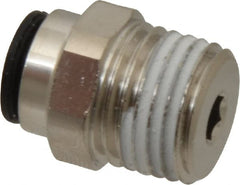Legris - 1/4" Outside Diam, 1/4 BSPT, Nickel Plated Brass Push-to-Connect Tube Male Connector - 290 Max psi, Tube to Male BSPT Connection, Buna Nitrile O-Ring - Exact Tooling