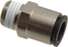 Legris - 3/8" Outside Diam, 1/4 BSPT, Nickel Plated Brass Push-to-Connect Tube Male Connector - 290 Max psi, Tube to Male BSPT Connection, Buna Nitrile O-Ring - Exact Tooling