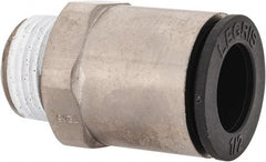 Legris - 1/2" Outside Diam, 3/8 BSPT, Nickel Plated Brass Push-to-Connect Tube Male Connector - 290 Max psi, Tube to Male BSPT Connection, Buna Nitrile O-Ring - Exact Tooling