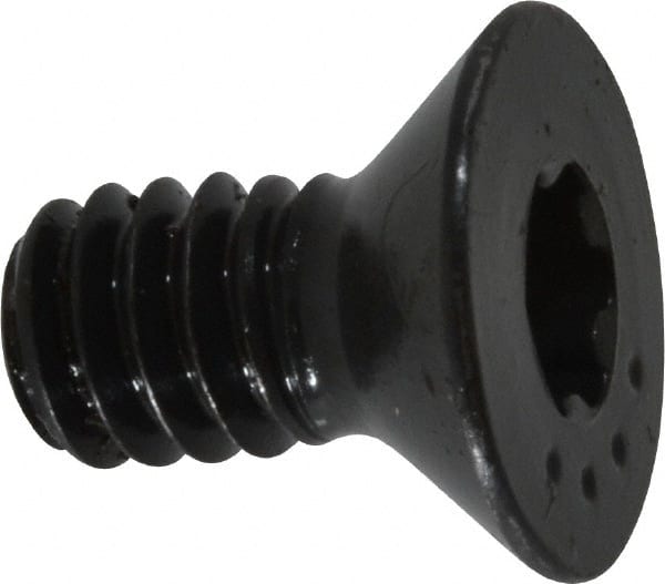 Camcar - 1/4-20 UNC Torx Plus Drive, 82° Flat Screw - Alloy Steel, Black Oxide Finish, Fully Threaded, 1/2" OAL - Exact Tooling