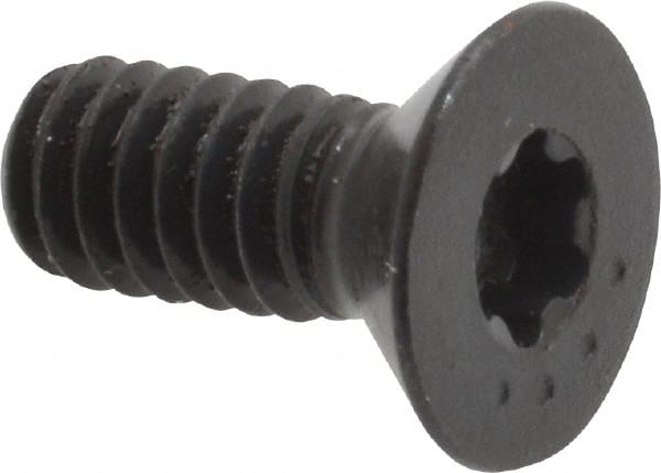 Camcar - 1/4-20 UNC Torx Plus Drive, 82° Flat Screw - Alloy Steel, Black Oxide Finish, Fully Threaded, 5/8" OAL - Exact Tooling
