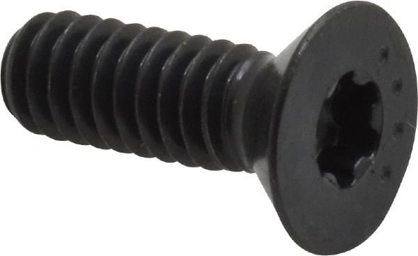 Camcar - 1/4-20 UNC Torx Plus Drive, 82° Flat Screw - Alloy Steel, Black Oxide Finish, Fully Threaded, 3/4" OAL - Exact Tooling