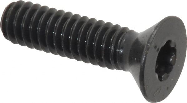Camcar - 1/4-20 UNC Torx Plus Drive, 82° Flat Screw - Alloy Steel, Black Oxide Finish, Fully Threaded, 1" OAL - Exact Tooling